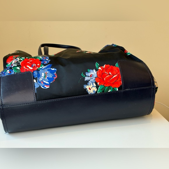 Tory Burch Blue Ella Printed Nylon Tote with a Floral Print - Picture 7 of 10